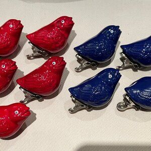 Restoration Hardware Reproduction Vintage 1950's Clip-o Ceramic Bird Ornaments 9